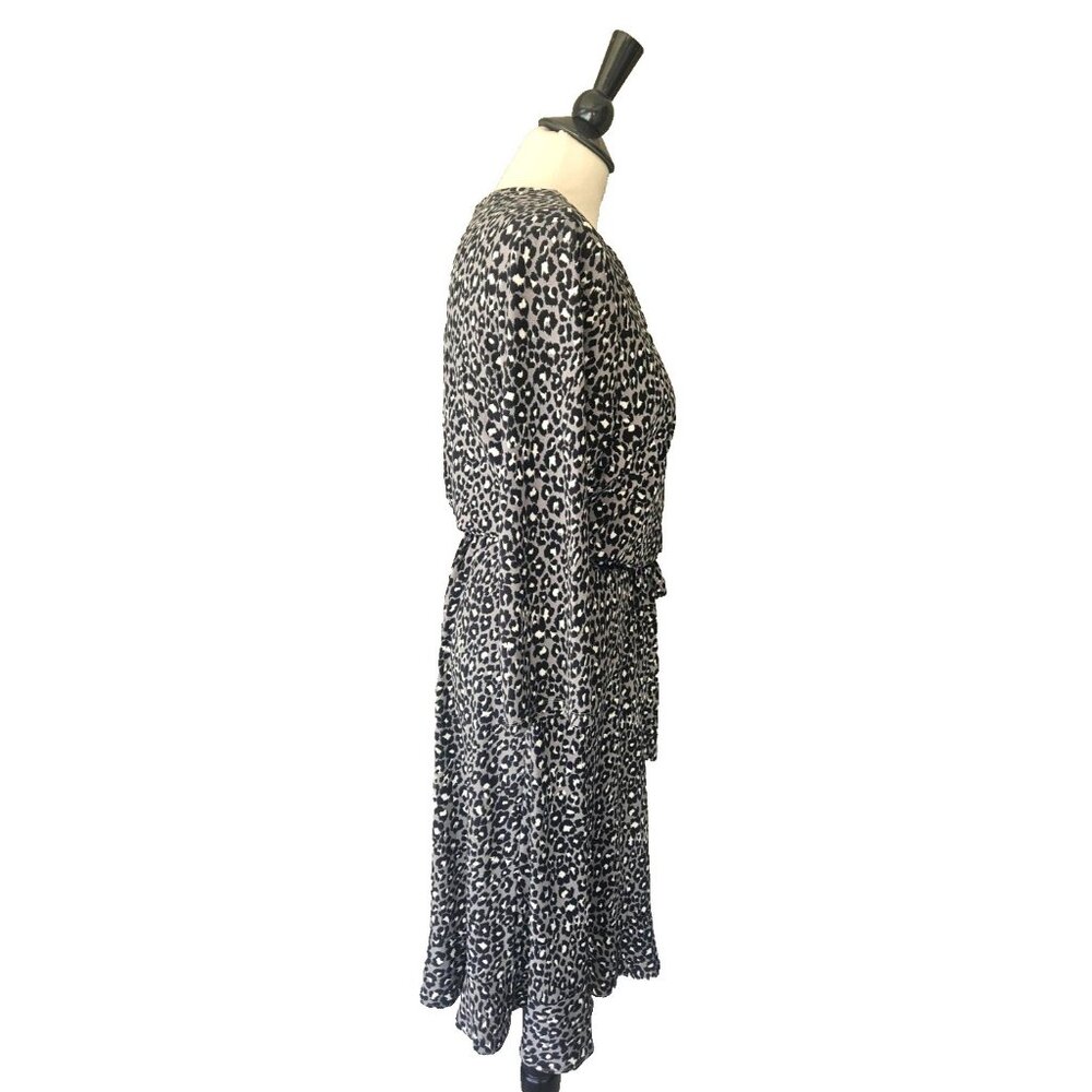 Leota Libby Faux Wrap Dress Black and Gray Animal Print Size XL - Picture 4 of 6